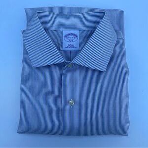 Men's Blue Striped Dress Shirt - Classic Collared Shirt size 15 1/2